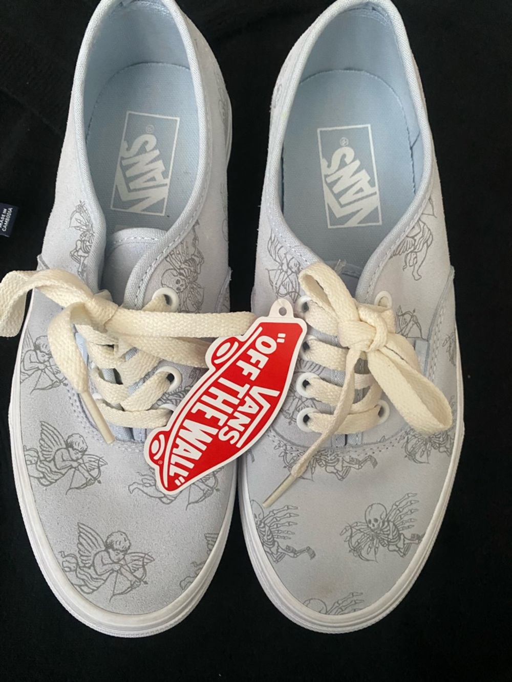Vans Light Blue Canvas Low-Top Sneakers with Cream Laces - Picture 5 of 12